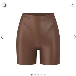 SKIMS Faux Leather bodysuit & short set​